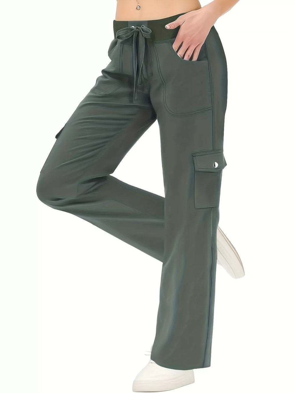 Relaxed Fit Active Pants with Drawstring Waist - Trendsi - Flyclothing LLC