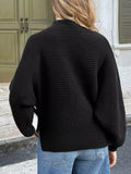 Zigzag Pattern Mock Neck Sweater - Trendsi - Flyclothing LLC