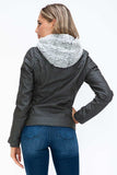 YMI Faux Layered Double-Zipper Jacket with Fuzzy Hood - Trendsi - Flyclothing LLC