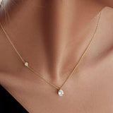 1.25 Carat Moissanite 925 Sterling Silver Teardrop Necklace - Trendsi - Flyclothing LLC