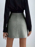 Buttoned Mini Skirt - Trendsi - Flyclothing LLC