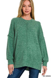 Zenana Brushed Melange Hacci Oversized Sweater - Trendsi - Flyclothing LLC
