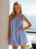 Full Size Frill Pocketed Square Neck Wide Strap Dress - Trendsi - Flyclothing LLC