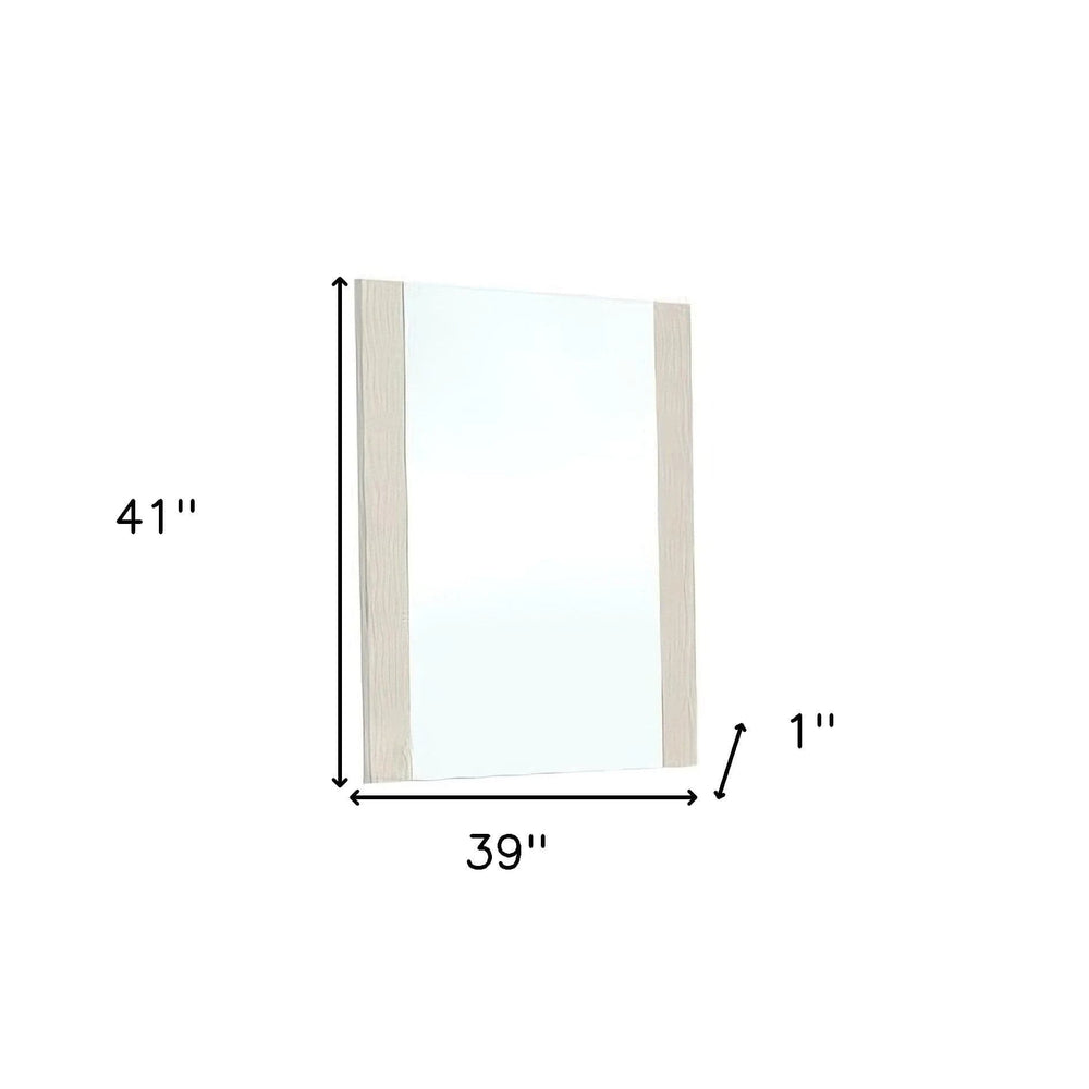 41" Beige Framed Dresser Mirror - Homeroots