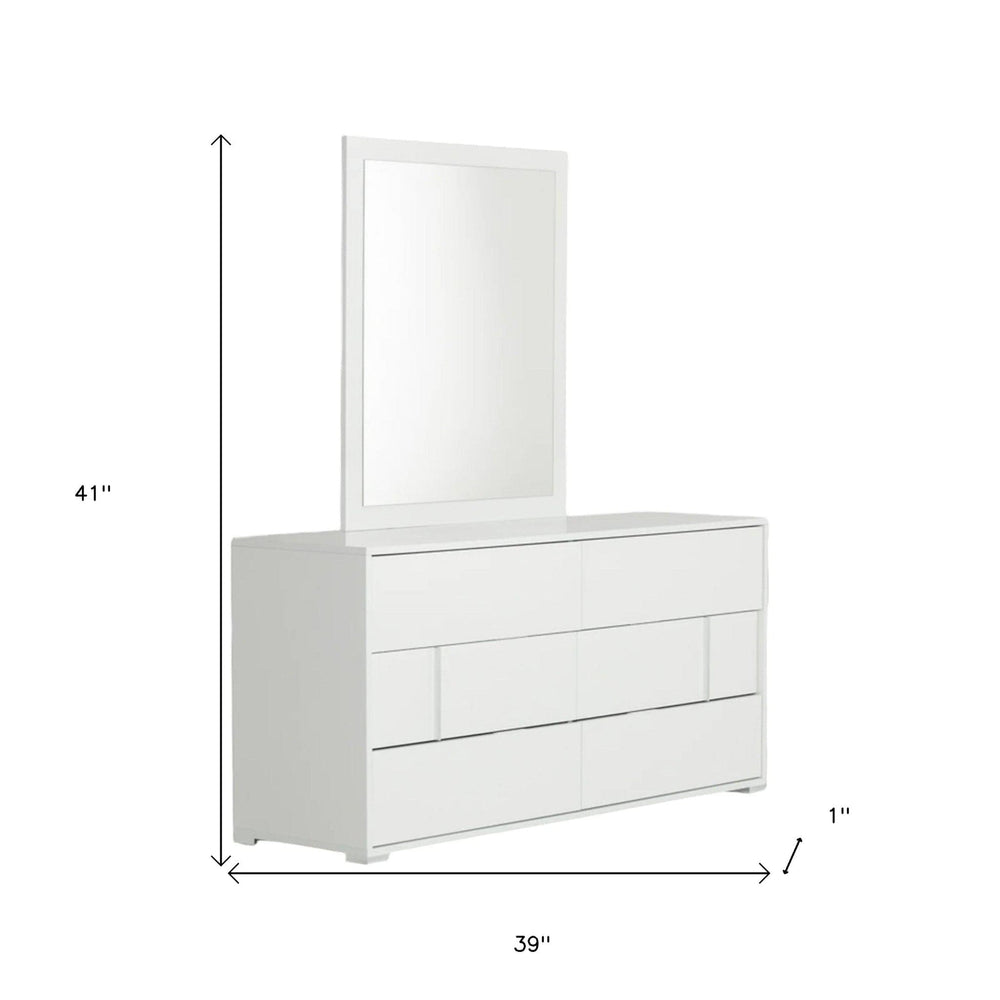 41" White Mdf And Glass Mirror - Homeroots - Flyclothing LLC