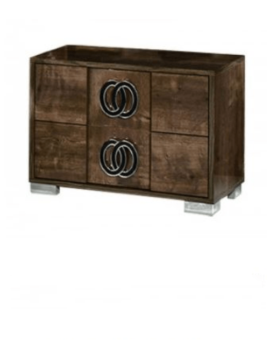 20" Mdf Veneer And Chrome Nightstand - Homeroots - Flyclothing LLC