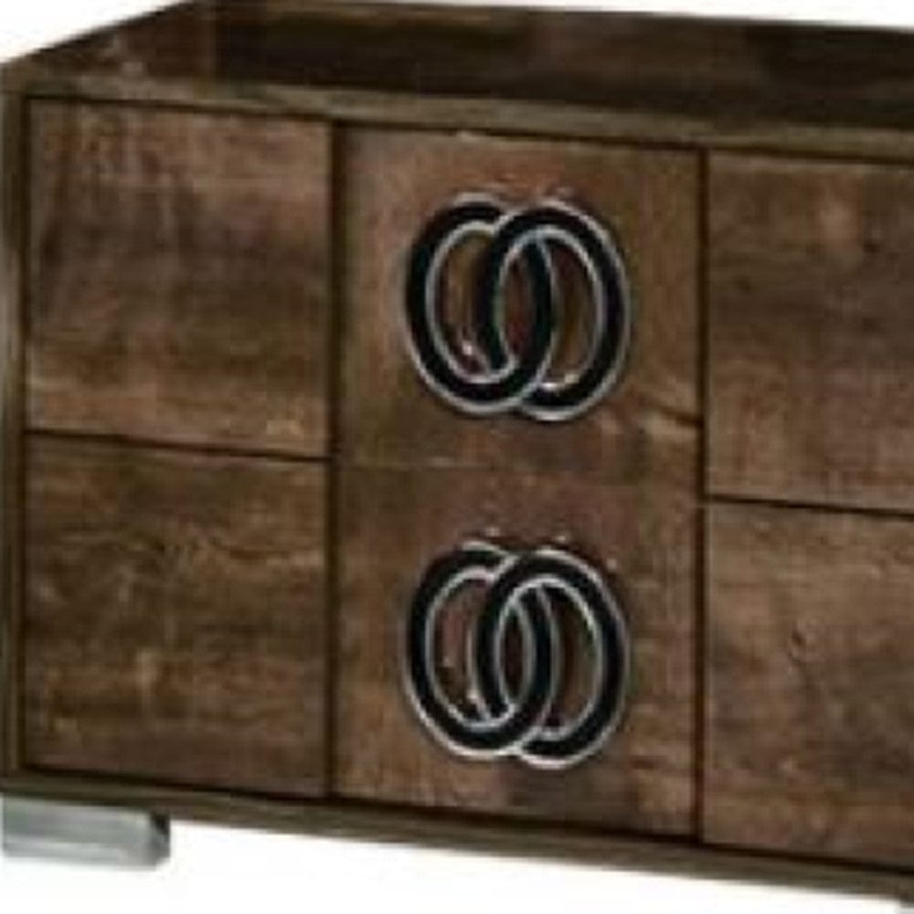 20" Mdf Veneer And Chrome Nightstand - Homeroots - Flyclothing LLC