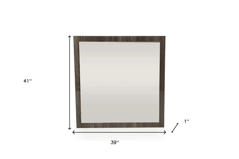 41" Grey Mdf Veneer And Glass Mirror - Homeroots - Flyclothing LLC
