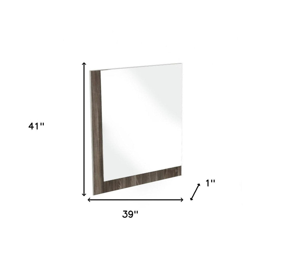 41" Gray Framed Dresser Mirror - Homeroots