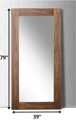 79" Brown Framed Full Length Hanging Mirror - Homeroots - Flyclothing LLC