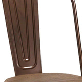 Set of Four Brown Metal and Wood Slat Back Dining Side Chairs - Homeroots - Flyclothing LLC