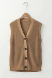 Button Up V-Neck Sweater Vest - Trendsi - Flyclothing LLC
