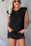 Ruffled Round Neck Cap Sleeve T-Shirt - Trendsi - Flyclothing LLC