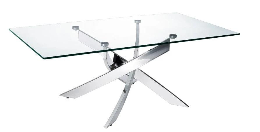 47" Clear And Silver Glass And Steel Coffee Table - Homeroots - Flyclothing LLC