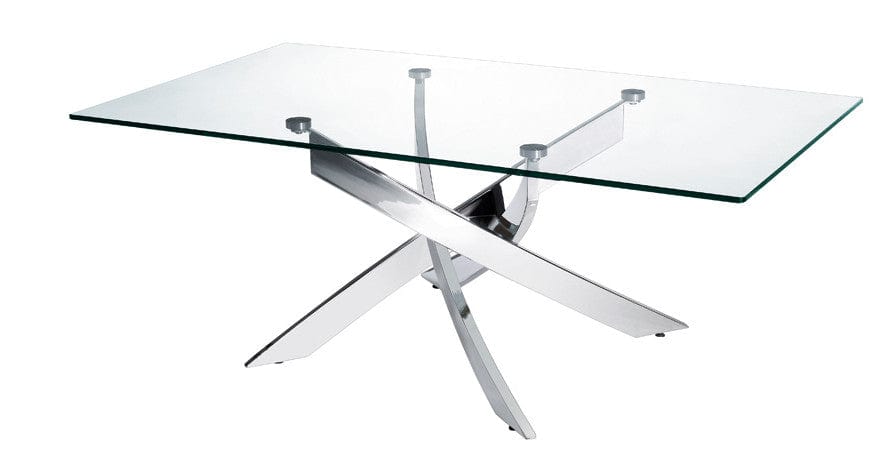47" Clear And Silver Glass And Steel Coffee Table - Homeroots - Flyclothing LLC