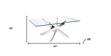47" Clear And Silver Glass And Steel Coffee Table - Homeroots - Flyclothing LLC
