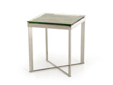 22" Silver And Brown Glass Square End Table - Homeroots