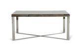 80" Clear And Silver Solid Wood And Stainless Steel Trestle Base Dining Table - Homeroots - Flyclothing LLC