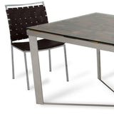 80" Clear And Silver Solid Wood And Stainless Steel Trestle Base Dining Table - Homeroots - Flyclothing LLC