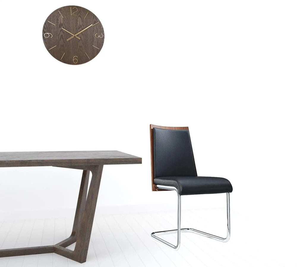 Set of Two Black And Silver Upholstered Faux Leather Dining Parsons Chairs - Homeroots - Flyclothing LLC