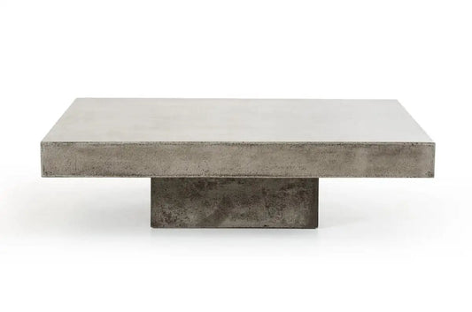 43" Gray Concrete Modern  Square Coffee Table - Homeroots