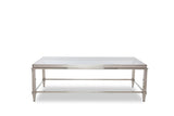 55" Clear And Silver Glass And Steel Coffee Table - Homeroots - Flyclothing LLC