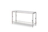 55" Silver Glass Frame Console Table - Homeroots - Flyclothing LLC