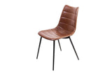 Set of Two Brown And Black Upholstered Faux Leather Dining Parsons Chairs - Homeroots - Flyclothing LLC