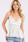 Mittoshop Crisscross Back Lace Detail V-Neck Cami - Trendsi - Flyclothing LLC
