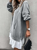 Devine Ruffle Hem Long Sleeve Mini Dress - Trendsi - Flyclothing LLC