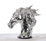Modern Silver Horse Head Sculpture - Homeroots - Flyclothing LLC