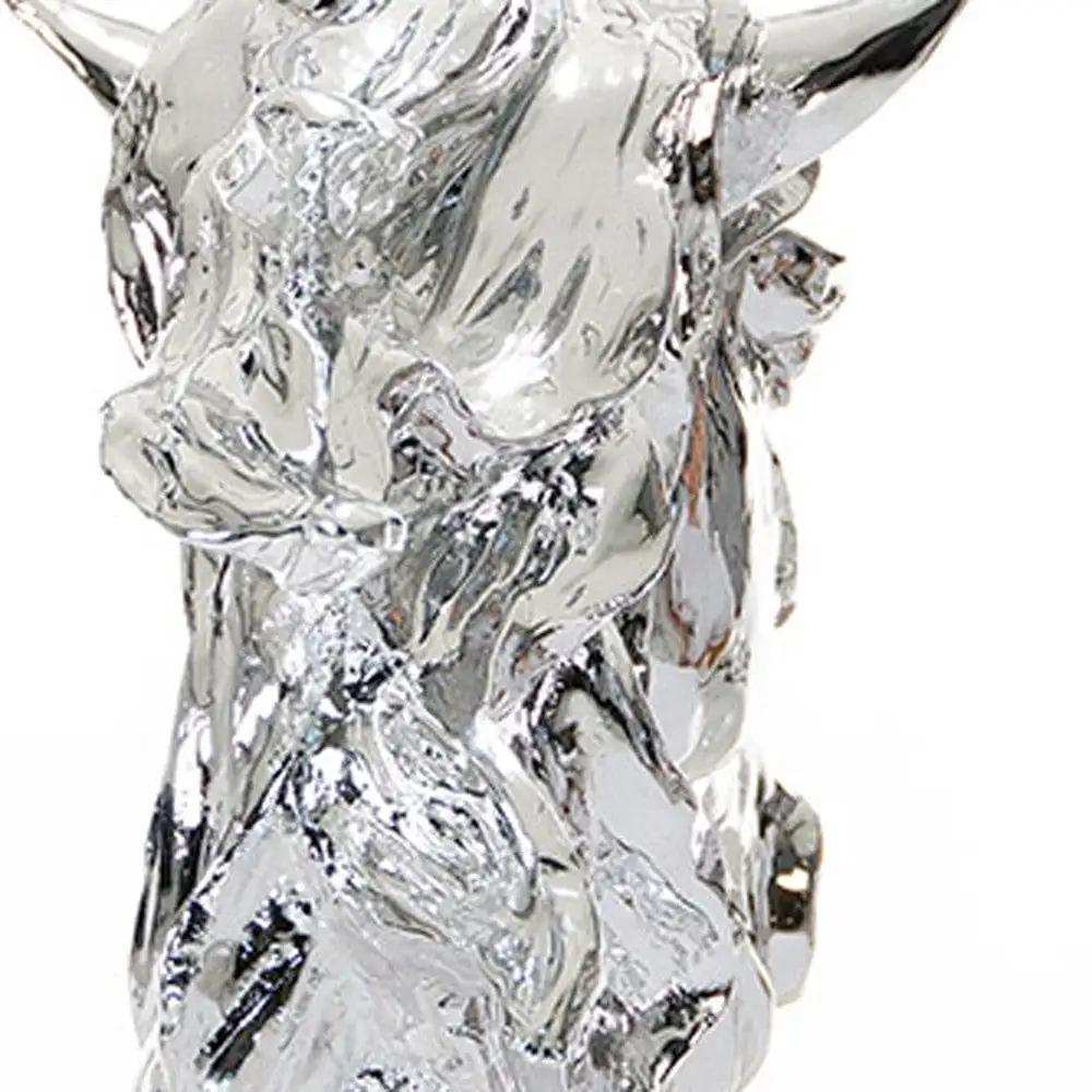 Modern Silver Horse Head Sculpture - Homeroots - Flyclothing LLC
