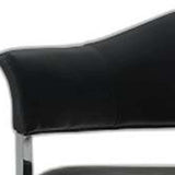 Black And Silver Upholstered Faux Leather Open Back Dining Arm Chair - Homeroots - Flyclothing LLC