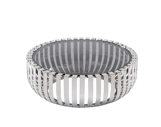 14" Glass And Stainless Steel Round Coffee Table - Homeroots