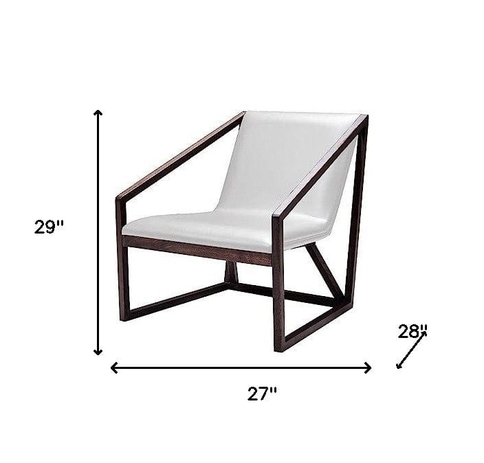 27" Gray And Brown Faux Leather Lounge Chair - Homeroots