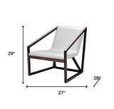 27" Gray And Brown Faux Leather Lounge Chair - Homeroots