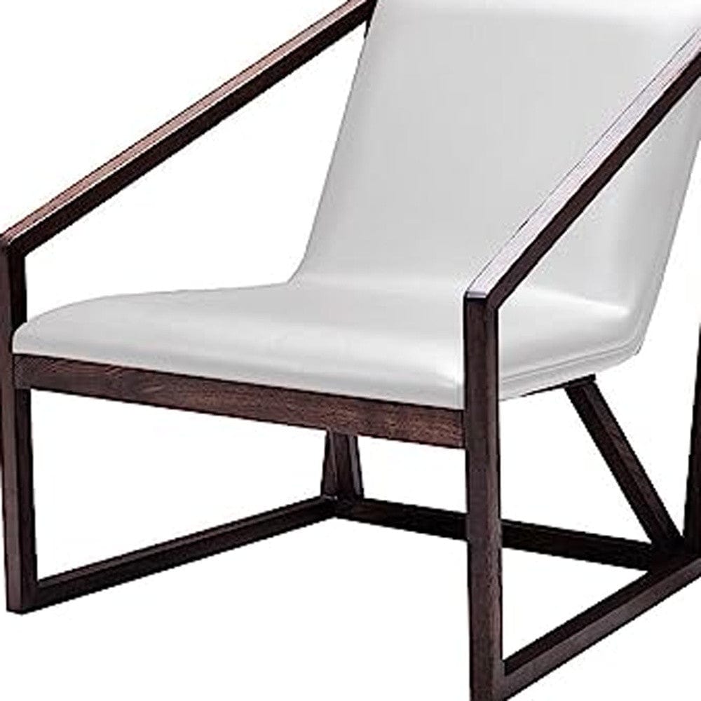 27" Gray And Brown Faux Leather Lounge Chair - Homeroots