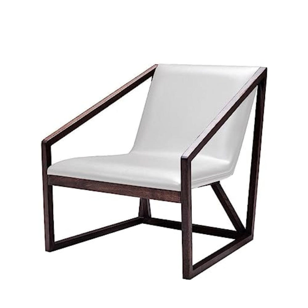 27" Gray And Brown Faux Leather Lounge Chair - Homeroots