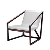 27" Gray And Brown Faux Leather Lounge Chair - Homeroots