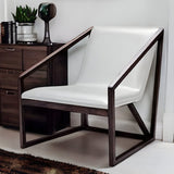 27" Gray And Brown Faux Leather Lounge Chair - Homeroots