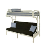 White Twin Contemporary Metal Bunk Bed - Homeroots - Flyclothing LLC
