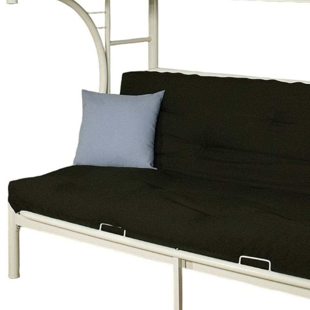 White Twin Contemporary Metal Bunk Bed - Homeroots - Flyclothing LLC