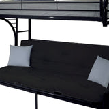 84" X 62" X 65" Twin Xl Over Queen Black Metal Tube Futon Bunk Bed - Homeroots - Flyclothing LLC