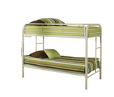 White Twin Contemporary Metal Bunk Bed - Homeroots - Flyclothing LLC