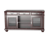 65" Dark Brown Wood Cabinet Enclosed Storage TV Stand - Homeroots - Flyclothing LLC