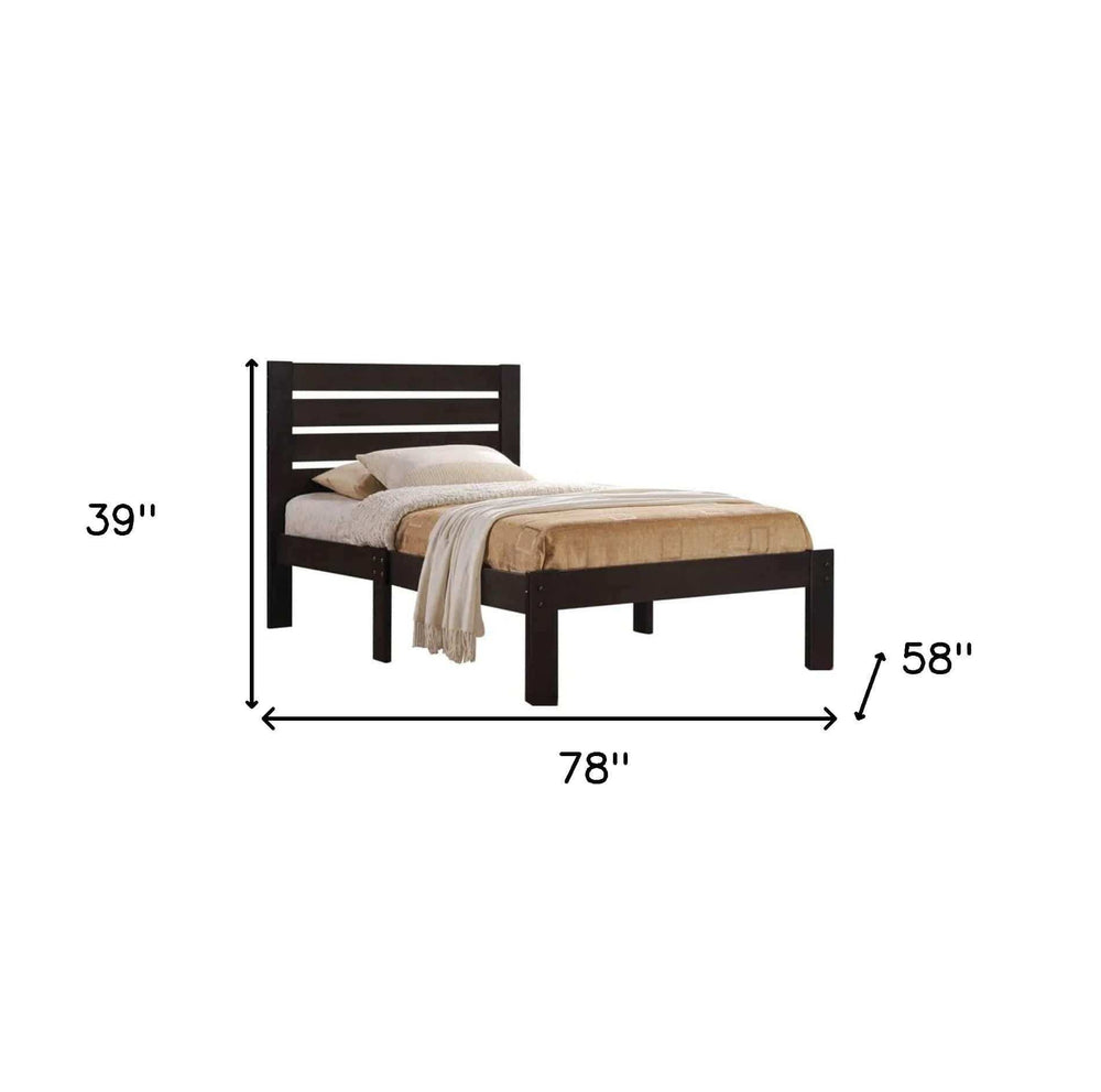 Espresso Solid Wood Full Tufted Bed - Homeroots - Flyclothing LLC