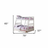 White Full Transitional Bunk Bed - Homeroots - Flyclothing LLC