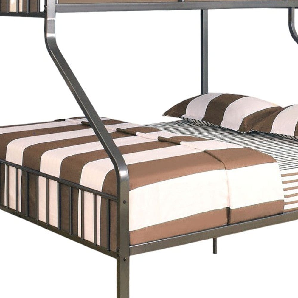 83" X 63" X 60" Gunmetal Twin Xl Over Queen Bunk Bed - Homeroots - Flyclothing LLC