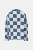 Checkered Snap Down Long Sleeve Teddy Jacket - Trendsi - Flyclothing LLC