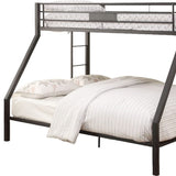 83" X 63" X 65" Sandy Black Metal Twin Xl Over Queen Bunk Bed - Homeroots - Flyclothing LLC